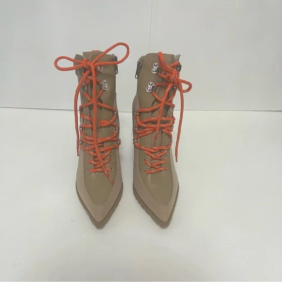 Steve Madden Kare Lace-Up Boot In Sand Multi Color - New In Box - Reemoly
